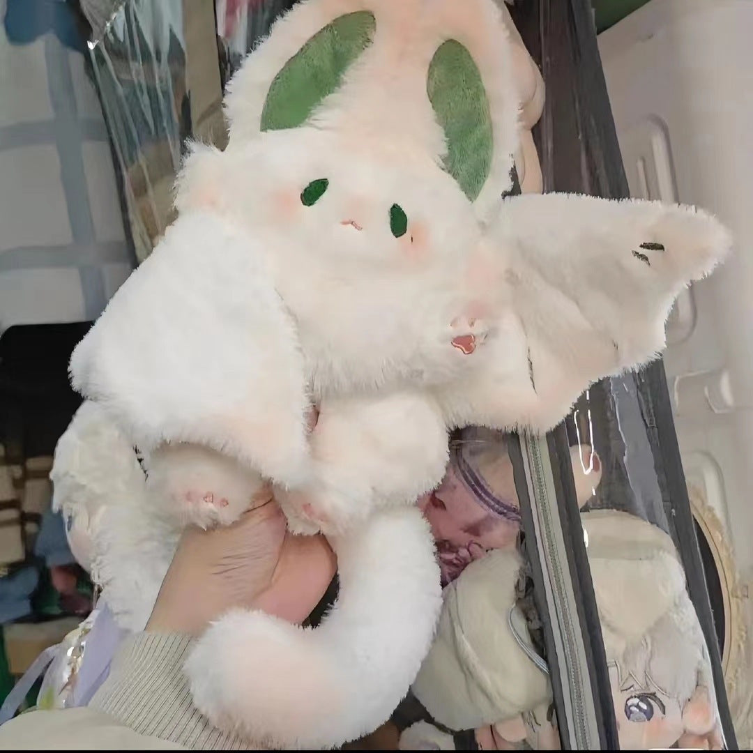 "Flying Bat-Rabbit Plush Toy - Big White Rabbit Style Fluffy Comfort Doll with Bat Wings & Adorable Pastel Design (Xiaofuzhu Collection)"